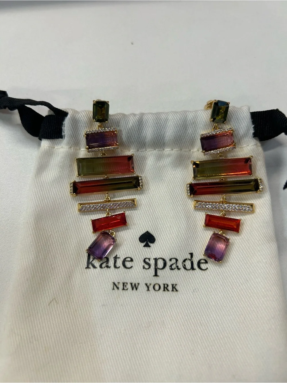 Kate Spade colorful chandelier earrings